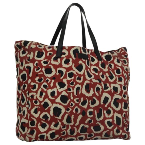 GUCCI Tote Bag Canvas White Red - Picture 1 of 16